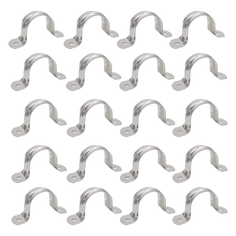 ZLYY 1.5inch Two Hole Strap U Bracket Stainless Steel Tube Strap Tension Clip Assortment Kit Heavy Duty Rigid Pipe Strap Clamp For The Inner Diameter of Water Pipe is 1.5inch 20Pcsï¼ˆ50mmï¼‰ - Image 3